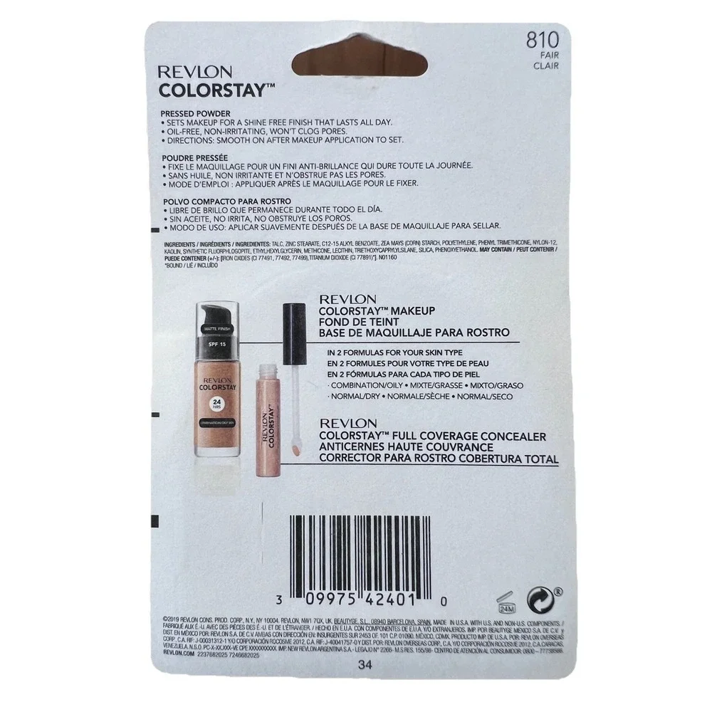 Revlon Colorstay Pressed Powder Fair 810 Shine Oil Free Long Lasting NEW 16 HR - Picture 2 of 2